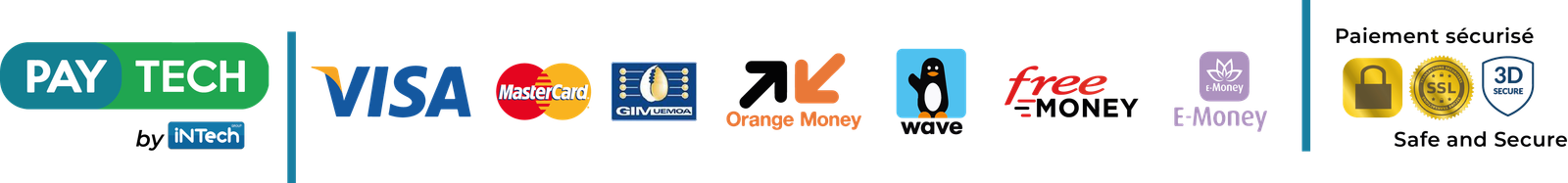 Paiement avec Wave , Orange money , Carte bancaire...